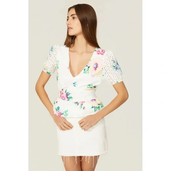 RTR Slate & Willow White Floral Top - size S - Picture 1 of 5